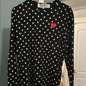 MENS comme des garcons long sleeve polka dot shirt